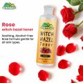 Rose Witch Hazel Toner – Formulated with Rose Water, Helps in Shrink Pores, Soothe Puffy Eyes & Improves Skin Tone. 