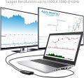 Unstincer USB 3.0 to Dual HDMI Adapter,Compatible with Windows ChromeBook MacBook,Support 3.5mm Jack Stereo Output Expand 2 Different Display Screens (Dual HDMI Adapter). 