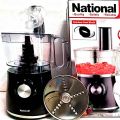 National Chopper Machine - Food Processor, Vegetable Chopper, Meat Mincer, Electric Chopper Machine - Stainless Steel Blades - 1 Liter Capacity - Complete 1 Year Warranty - Black. 