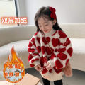 Girls Velvet Padded Thickened Sweater2022Autumn and Winter Clothing New Western Style Little Girl Warm Baby Turtleneck Furry Sweater. 