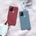 Tokifu For Tecno Pova Back Cover Matte Simple Solid Color Soft Silicone TPU Case +Lanyard. 