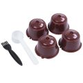 i cafilas 4pcs Dolce Gusto Plsatic Refillable Coffee Capsule with Spoon Brush 200 Times Reusable Compatible Nescafe Dolce Gusto. 