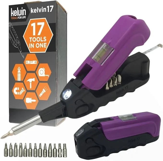 Kelvin%2017%20Urban%20Screwdriver%20Set,%20All%20in%20One%20Everyday%20Multitool%20Screwdriver,%20Multi-Tip,%20Compact%20&%20Universal%20Precision,%2013%20Bit%20Set%20with%20Tape%20Measure,%20Liquid%20Level,%20Hammer%20and%20Flashlight%20-%20Image%206