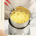 Deep Frying Pot with Basket 1200ml Stainless Steel Fryer Pot with Long Handle Mini Deep Oil Fryer For French Fries, Shrimp, Fish, Chicken Wings etc.. 
