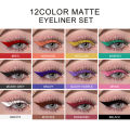 12 Colors Matte Liquid Eyeliner Set Rainbow Colorful Eyeliner Pencil Pigmented Waterproof Long Lasting Gel White Eye Liner Pen. 