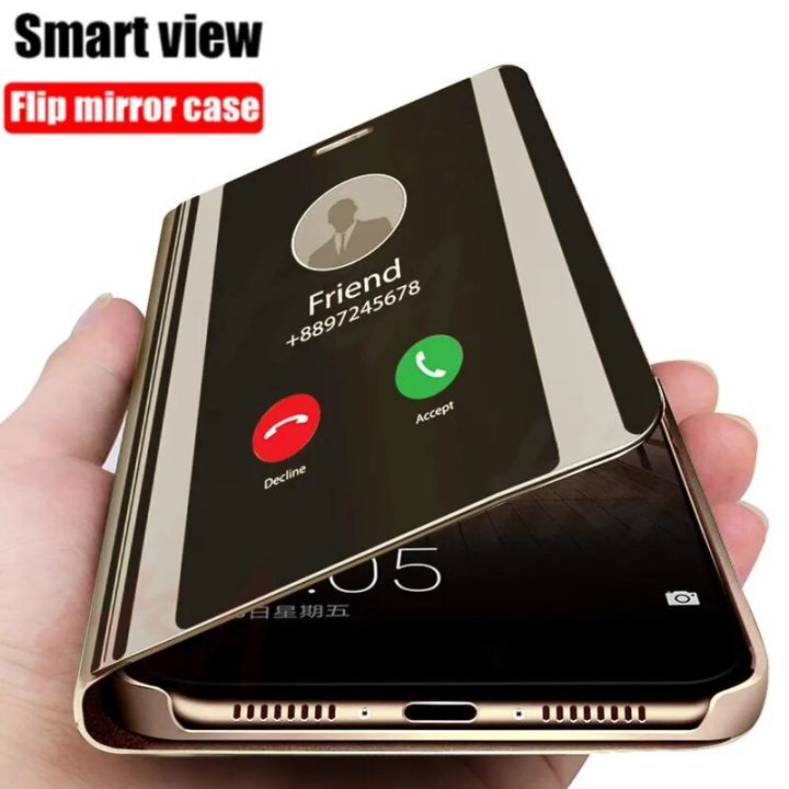 For Samsung Galaxy S24 Ultra 5G Case View Mirror Flip Stand Phone Case For Samsung S24 + Plus S 24 Ultra Shockproof Back Cover