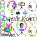 Pack of 4 - 7 Feet Tripod Stand, 26cm Ring Light, Collar Boya Mic, Tripod Holder Elegant Home. 
