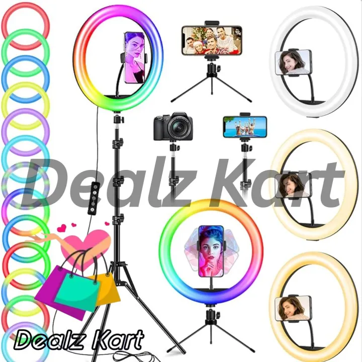Pack%20of%204%20-%207%20Feet%20Tripod%20Stand,%2026cm%20Ring%20Light,%20Collar%20Boya%20Mic,%20Tripod%20Holder%20Elegant%20Home%20-%20Image%204