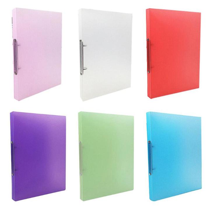 【FUN LIVE】 A4 Clip File Folder Transparent Candy Color Loose Leaf Binder Storage Organizer School Office Supply