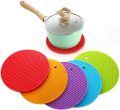 Silicone heat pad 2 Pcs Set Table Silicone Pad Silicone Non-slip Heat Resistant Heat Proof Mat coaster Pot Holder Spoon Rest Heat Resistant Non-slip Durable Flexible. 