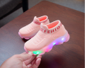 2021 New Arrival Baby Boys Light up Pink Shoes. 