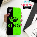 Sharp Aquos R2 King Soft Back Cover Green for Sharp Aquos R2 Mobile. 