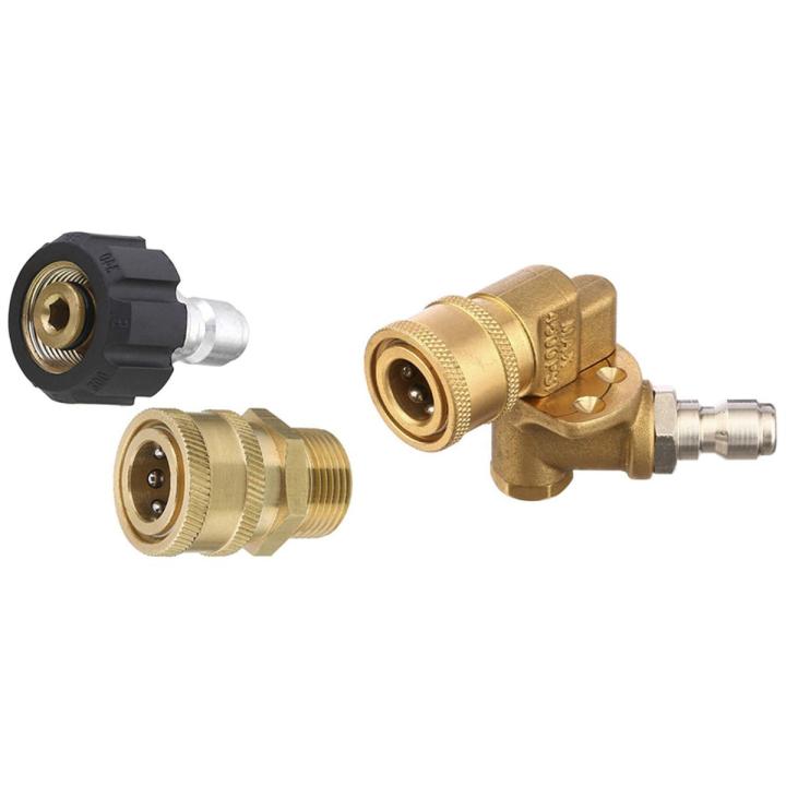 1 Set Pressure Washer Adapter Set And 1 Pcs Quick Connecting Pivoting Coupler For Pressure Washer 6416