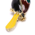 Fion Enamel Colorful Toucan Bird Shape Animal Brooch Pin Jewelry Bag Decor. 