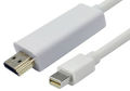 10ft Mini DisplayPort/ Standard Display Port Male to HDMI Male Cable, 1080p, Sliver-Plated Plugs. 
