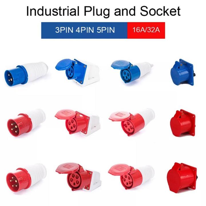 Industrial Plug Socket 3P/4P/5P IP44 Waterproof Electrical Connector Power Connection Industrial Plug 220V 380V 415V