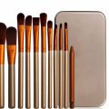 Premium Quality | Radiant Glamour 12-Piece Aluminium Box Makeup Brush Set: Precision Tools for Mesmerising Eyes, Luscious Lips, and Portable Beauty Perfection. 