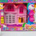 Mini Doll House Set For Girls Lovely Pink Doll House For Girls - Pink Color Dollhouse Furniture Set. 