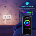 4 in 1 Maxcio Smart Wifi Socket Switch 2200W 10A with 2 USB Ports 2.1A and Smart Lamp, Smart Timer Switch, Smart Wlan WiFi Socket, Intelligent Smart Plug, Compatible with Alexa Google Home, App Control, Timing Function - 4 Switch per Pack. 
