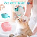 CAT DOG PET Bath Brush Massage Cat Dog Shampoo Silicone Bath And Body Shower Brush With Soap Dispenser Bath Scrubber Bath & Shower Brush Silicone Body Brush Massage Bath Brush Shower Scrubber PETS. 