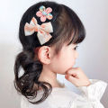8Pcs/set Cute Floral Baby Girl Hair Clips Bow Striped Girls Barrettes Safety Toddler Kids Headwear Baby Hair Accessories Set. 