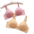 Front Open Button Maternity Bra for Women Wireless, Floral Cotton Feeding Bra (B, C, D Cup). 
