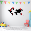 World Map Wall Sticker For Wall for kids | 12x24" World Map Wall Stickers For Living Room Unique Design | Wall Stickers For Kids Learning Classroom | Wall Stickers For Bedroom For Boys, Girls And For Kids. 