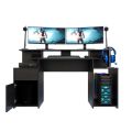 Gaming Desk, Computer Desk, Workstation For Large PC, Gaming Desk Or Home Office Desk, Perfect Black Desk With Drawers & Storage. 