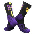 Basketball Player Star Name Thick Sport Crew Man Socks Black Mamba Mentality Digital Number No24 Twenty Four Los Angeles LA Sox. 