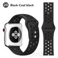 Silicone Breathable Nike Sport Strap for iWatch Series 1.8 44mm 45mm 49mm Adjustable Soft Band. 