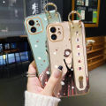 dienya For OPPO F9 Case Whit Wristband New Design Phone Case For Girl Women Thin Pattern Fashion Priness Shockproof Plating Silicone Casing Full Cover SoftCase Protection Cases. 