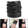 Pack Of 6 - European Quality Leather Bracelet For Men and Boys-Colours collection. 