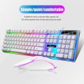 G21B USB Wired 104 Keys Keyboard & Mouse Set Rainbow-Color Backlight for Laptop Computer PC. 