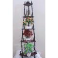 Wood Corner Shelf With Decorative Spindles 5  layer Shelf rack. 