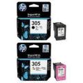 HP 305 Black And Tri-Colors Original Ink Cartridge Set. 