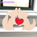 Wooden Family Puzzle Handcrafted Wooden Animal Puzzle Perfect Gift for Christmas Birthdays Special Occasions Fox Rabbit Cat Horse Design Unique Ornament for Home Decor Mother Day Wooden Ornament. 