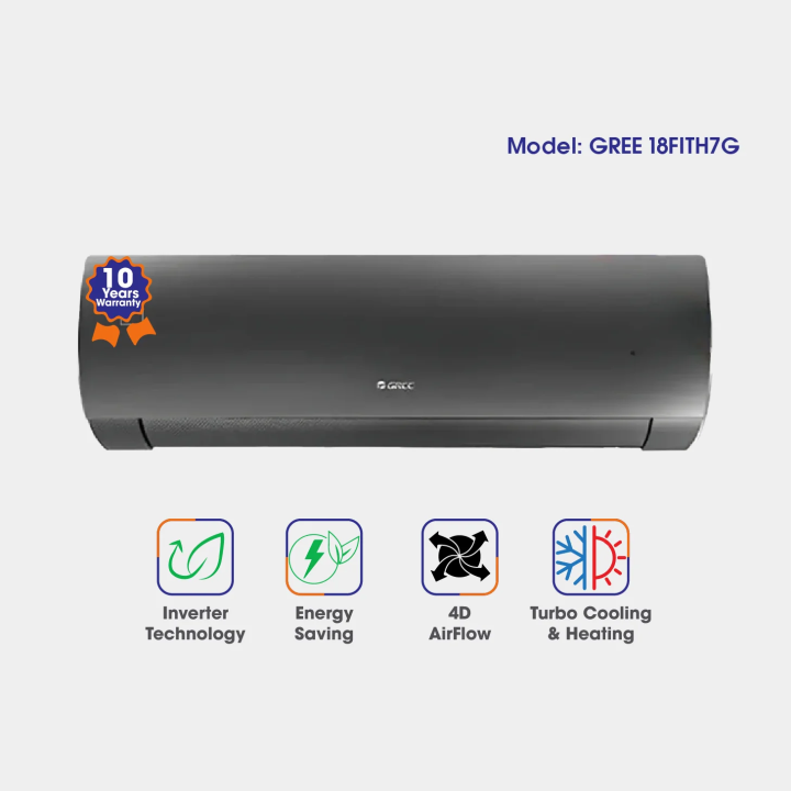 Gree 1.5 Ton Inverter Split Air Conditioner 18FITH7G Heat and Cool