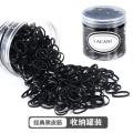 Small rubber band pure black hair decoration Japanese high elasticity headrope thin small disposable small rubber band hair rope headband T. 