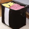 Large Blanket Storage Bags Breathable Clothes Storage Containers for King Comforter Bedding Pillow Sheet, Reinforced Handles, Black. 