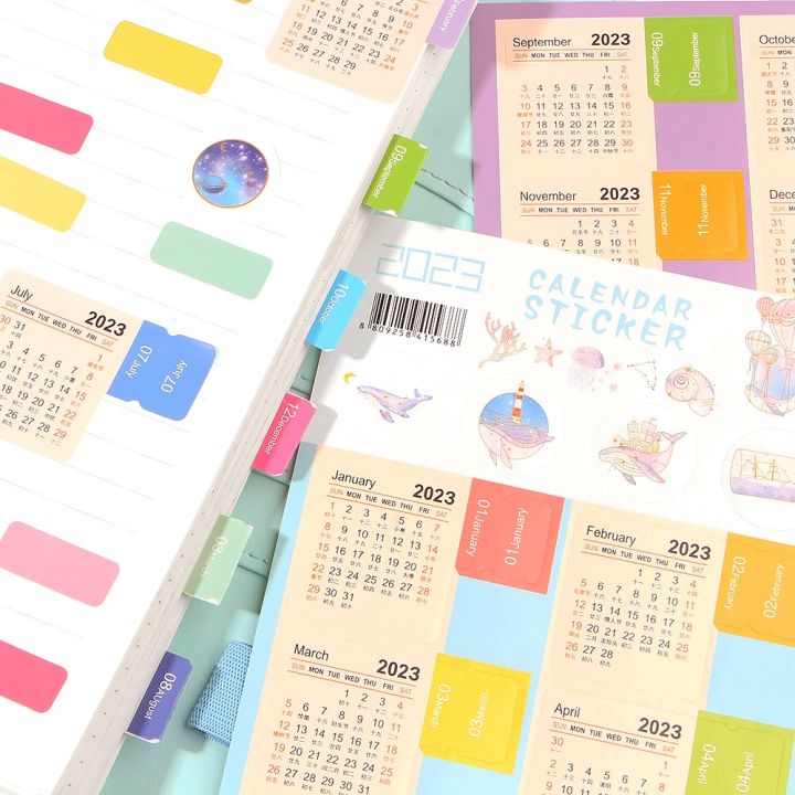 2%20Sheets%202023%20Year%20Monthly%20Calendar%20Index%20Page%20Stickers%20Bookmark%20Planner%20Label%20-%20Image%206