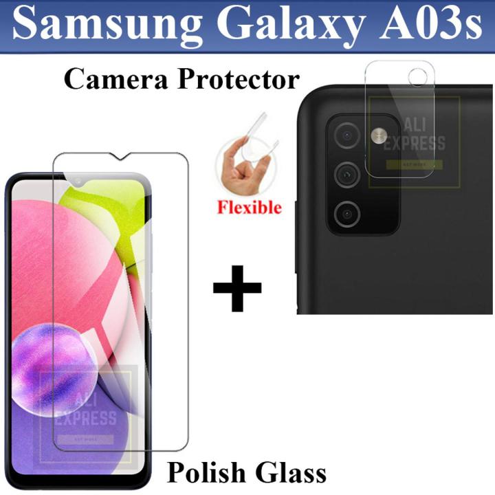 Samsung Galaxy A03s Tempered Glass Screen Protector + Flexible Camera Protector 9H Gorilla Protector For Samsung Galaxy A03s