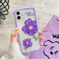 Fashion Cute Purple Flowers Clear Phone Case For iPhone 13 Pro MAX 12 11 X XS XR 7 8 Plus SE Transparent Soft Shockproof Cover. 