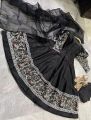 Fancy embroidery maxi 3 piece patches on full Ghera and Bazu stitched dress for girls. 