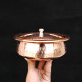 Pure Copper Handi for Serving | 1kg Capacity | 9 inch | Hammered Design. 