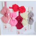 Head band bow shape Tissue Flower vibrant colors Elastic Stretch Headband Head Wrap Hair Band Baby Headwear Pack. 