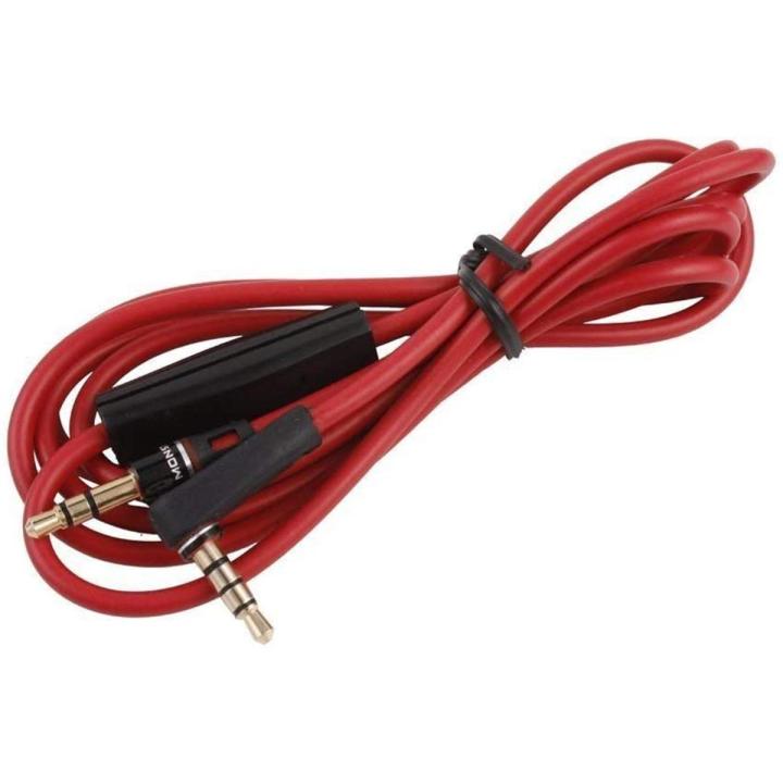Asobilor Replacement 3.5mm Right Angle AUX Audio Cable Cord for Dr Dre Headphones Monster Solo Studio Speakers with Mic 1.2M (Red)