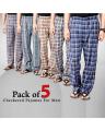Pack Of 5 - Multicolor Cotton Mix Checkered Pajamas For Men. 