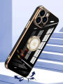 For OnePlus Nord N200 5G / Nord N300 Back Cover with Lanyard Rhinestone Ring Stand Luxury 6D Plating Square Frame Phone Case Shiny Holder Soft Silicone Protective Cases Pouch Girls. 
