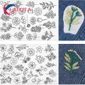 Pre-printed Embroidery Pattern 50pcs Beautiful Flower Leaf Embroidery Patterns Easy to Use Stabilizers for Diy Crafts at Home Embroidery Pattern. 