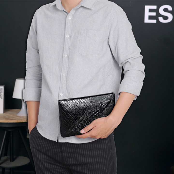 DGSenpi%20Pattern%20Embossed%20Men's%20Clutch%20New%20Large%20Capacity%20Envelope%20Bag%20European%20and%20American%20Men's%20Clutch%20Korean%20Men's%20Bag%20Briefcase%20-%20Image%209